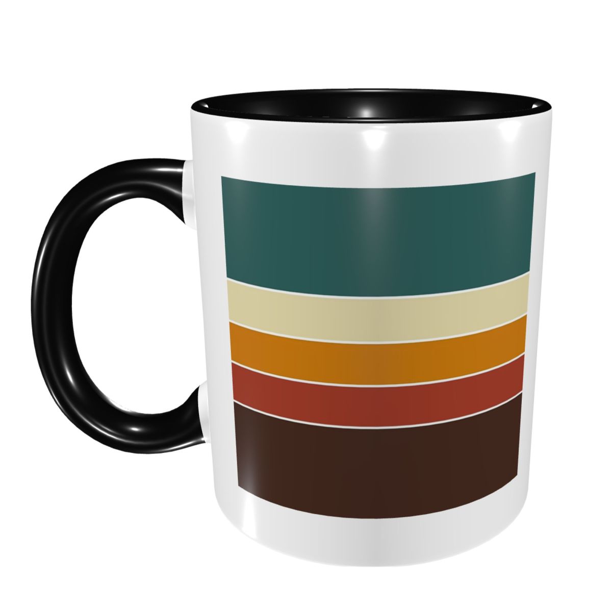 Coffee Tea Icon - Mug Keramik Bergaris Retro Vintage Nordik