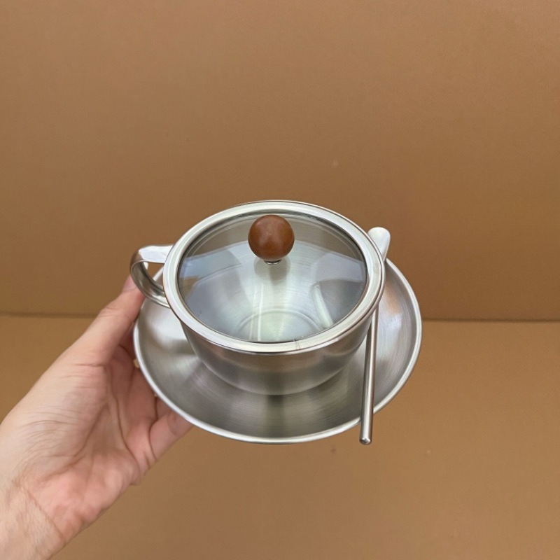 Coffee Tea And Sugar Canister Set - Set Cangkir dan Piring Kopi Stainless
