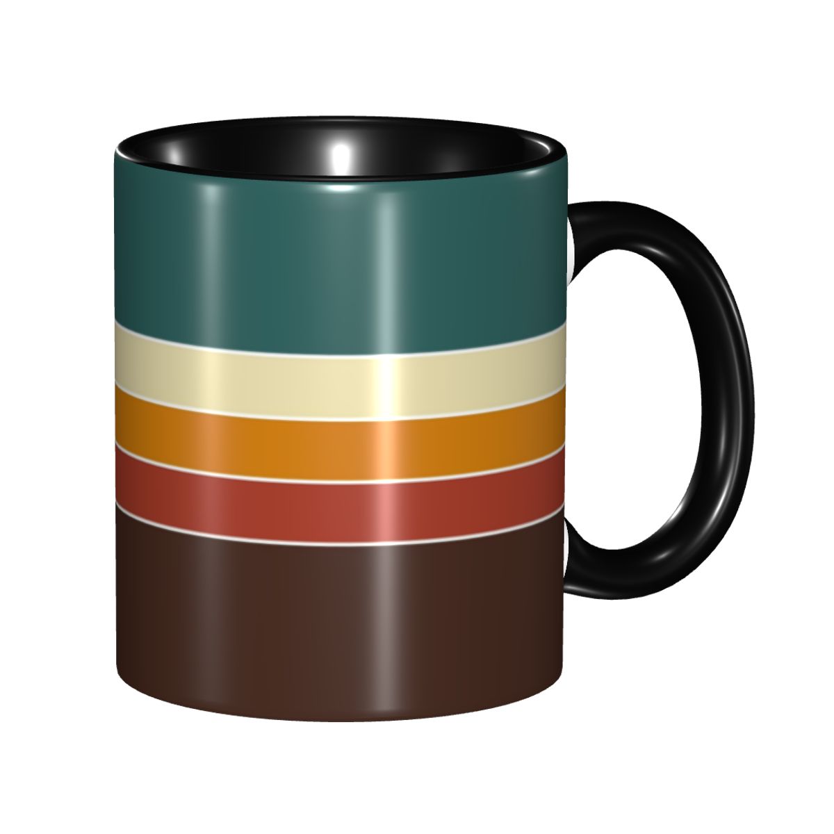 Coffee Tea Icon - Cangkir Keramik Bergaris Retro Vintage Nordik