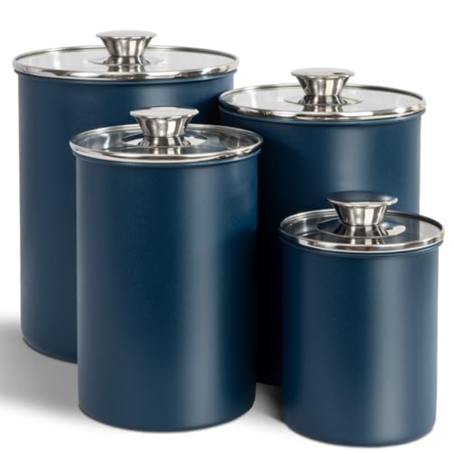 Coffee Tea And Sugar Canister Set - Set Wadah Makanan Stainless Steel 4
