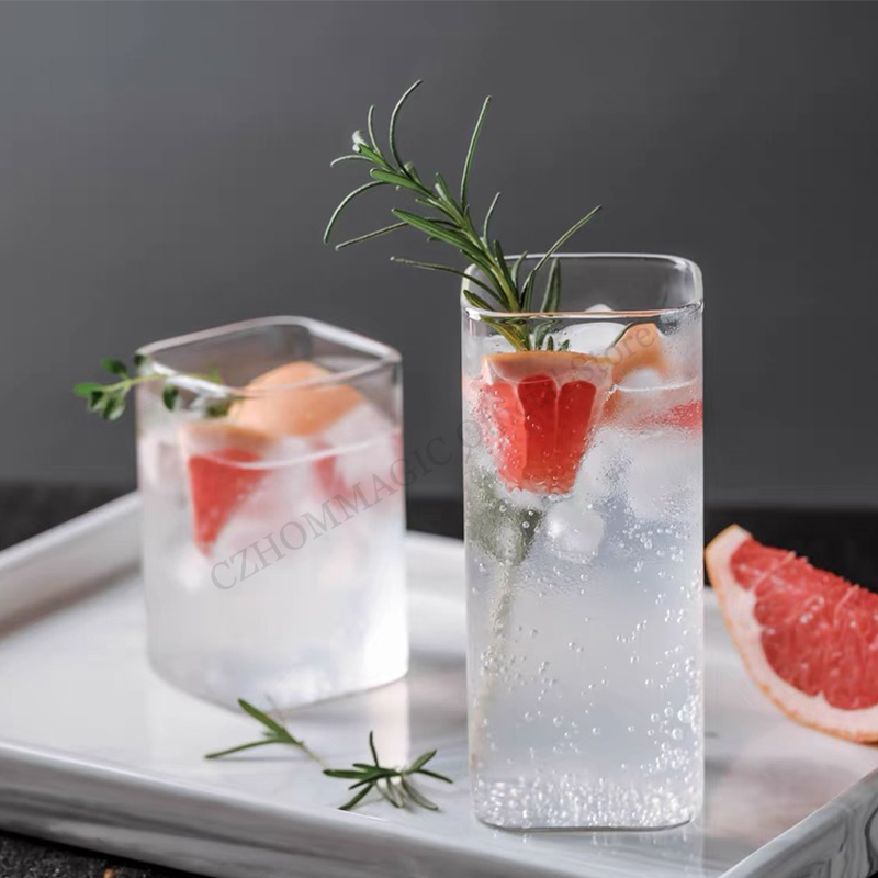 Water Tea And Coffee - 6/4/2/1 Buah Cangkir Kaca Persegi Cangkir