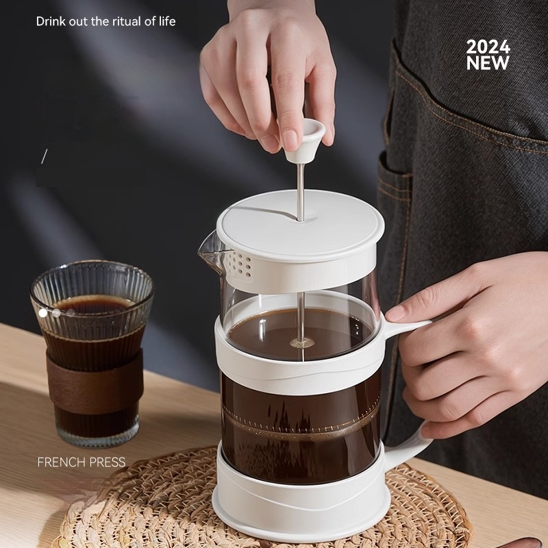 French Press Glass - GIANXI pembuat kopi tekan tangan multifungsi,