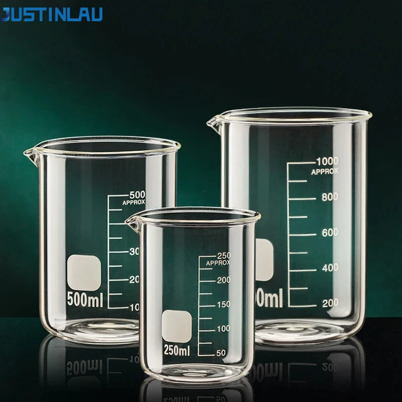 French Press Glass - JUSTINLAU 50/100/150/250/500/1000ML Gelas Ukur Kaca Borosilikat