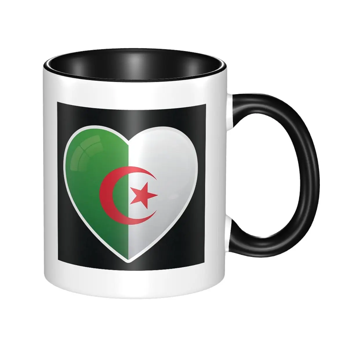 Coffee Tea Icon - Mug Ikon Cinta Bendera Aljazair Cangkir