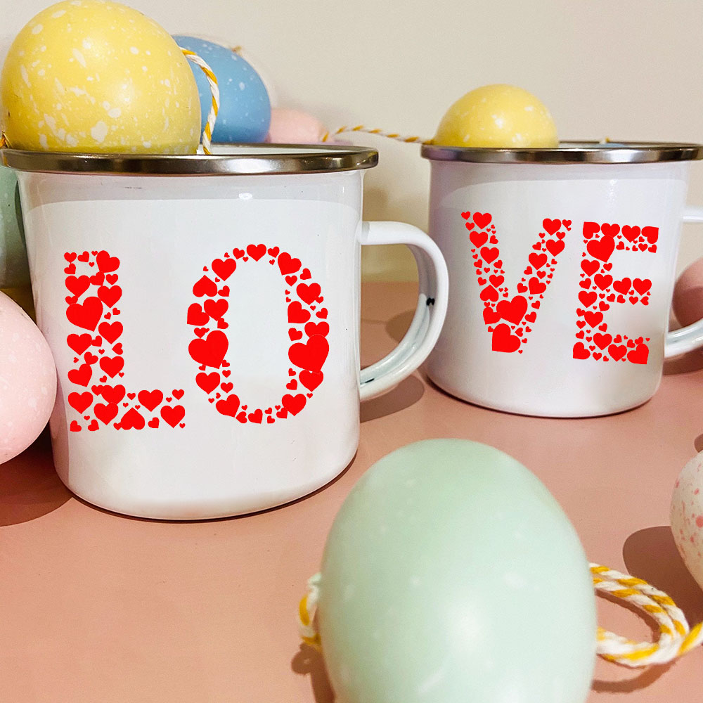 Coffee Tea And Cocoa - Cinta kreatif cetak Enamel kopi cangkir