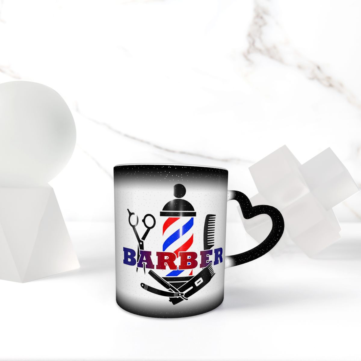 Coffee Tea Icon - Ikon Barbershop Mug Penata Rambut Keramik