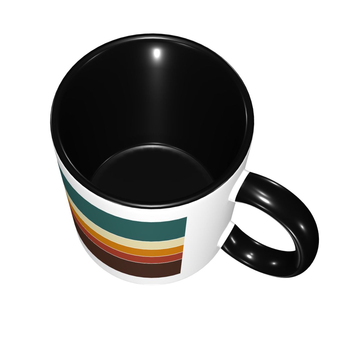 Mug Keramik Bergaris Retro Vin - Coffee Tea Icon ulasan dan harga