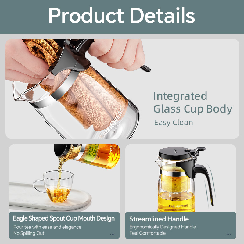 KAMJOVE Teko Teh Kaca Tahan Pa - French Press Glass ulasan dan harga