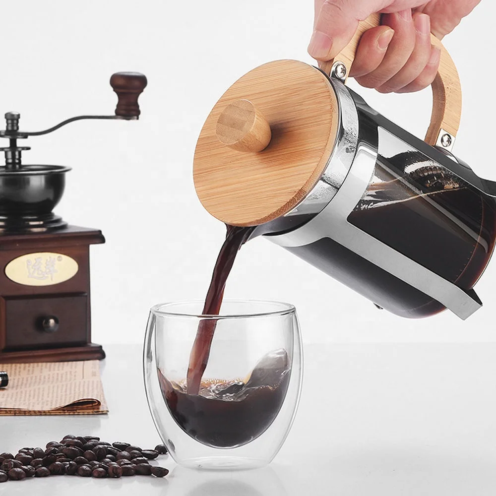 350/600ml Panci Tekan Stainles - French Press Glass ulasan dan harga