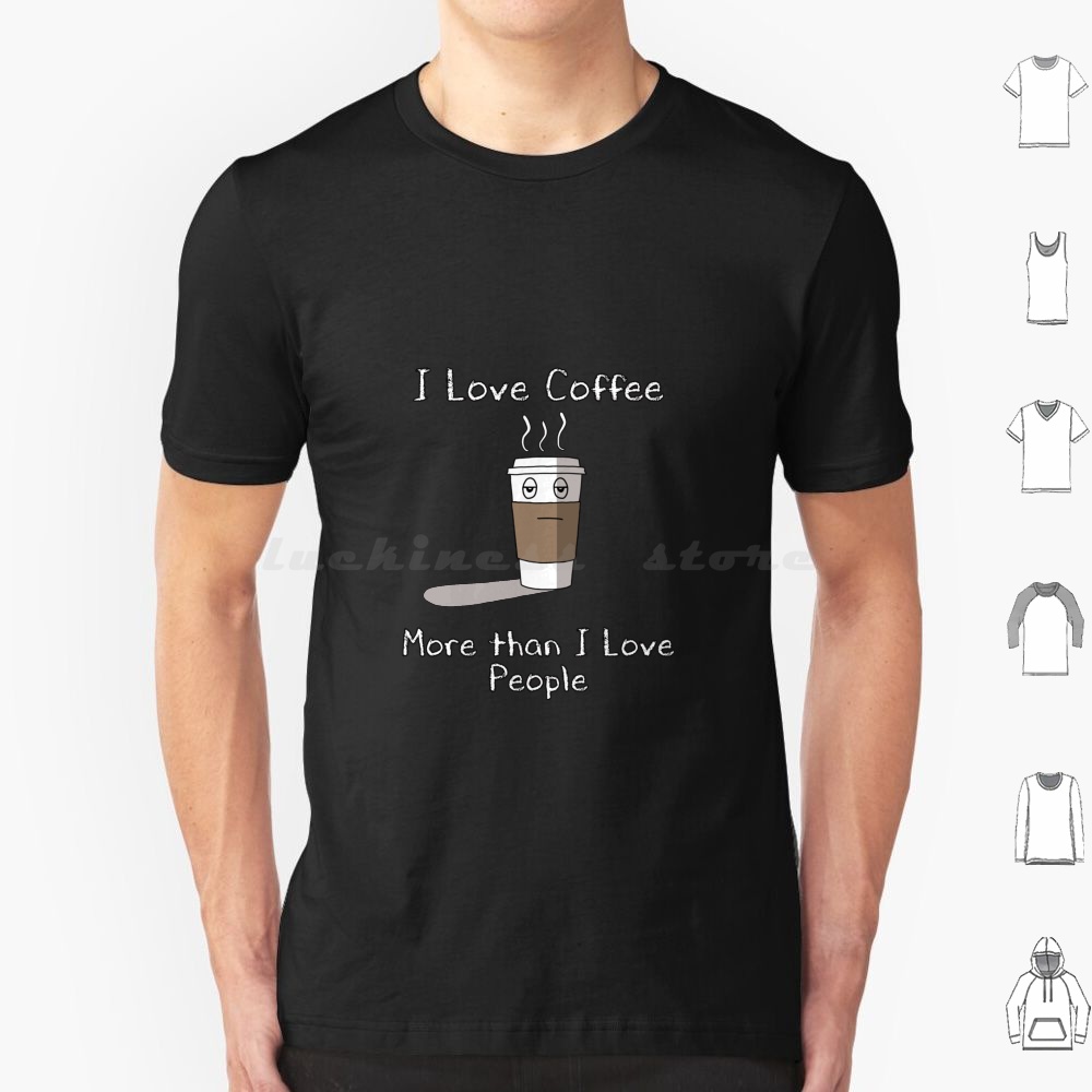 Kaus I Love Coffee Katun Pria  - Coffee Tea Quotes Short ulasan dan harga