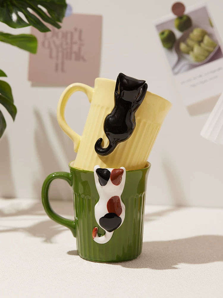 350Ml Mug Keramik Kucing Lucu  - Coffee Tea Friends ulasan dan harga