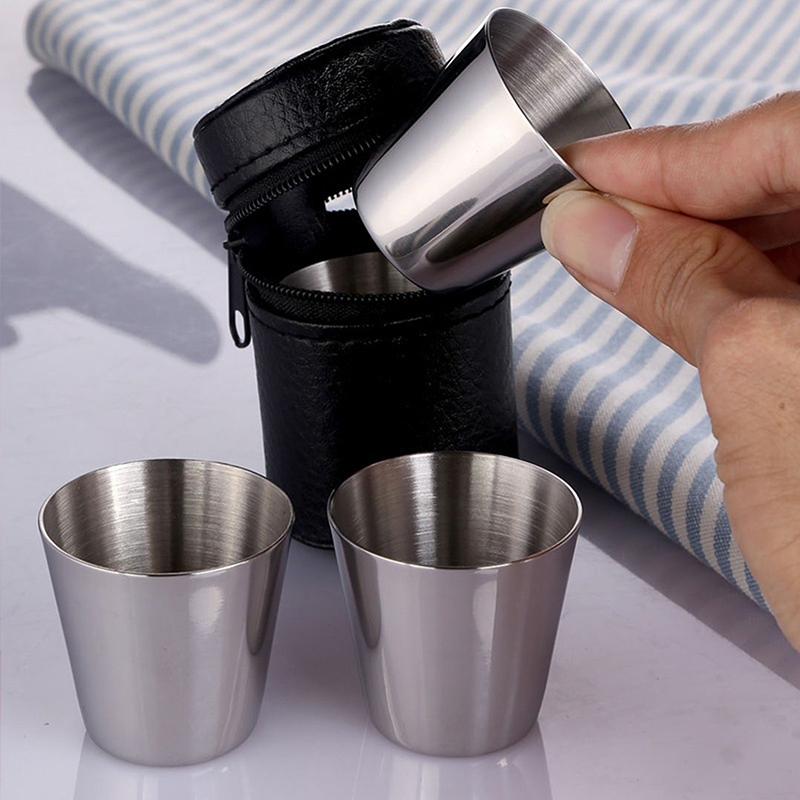 Cangkir Mini Stainless Steel,  - Coffee Tea And Sugar Canister Set ulasan dan harga