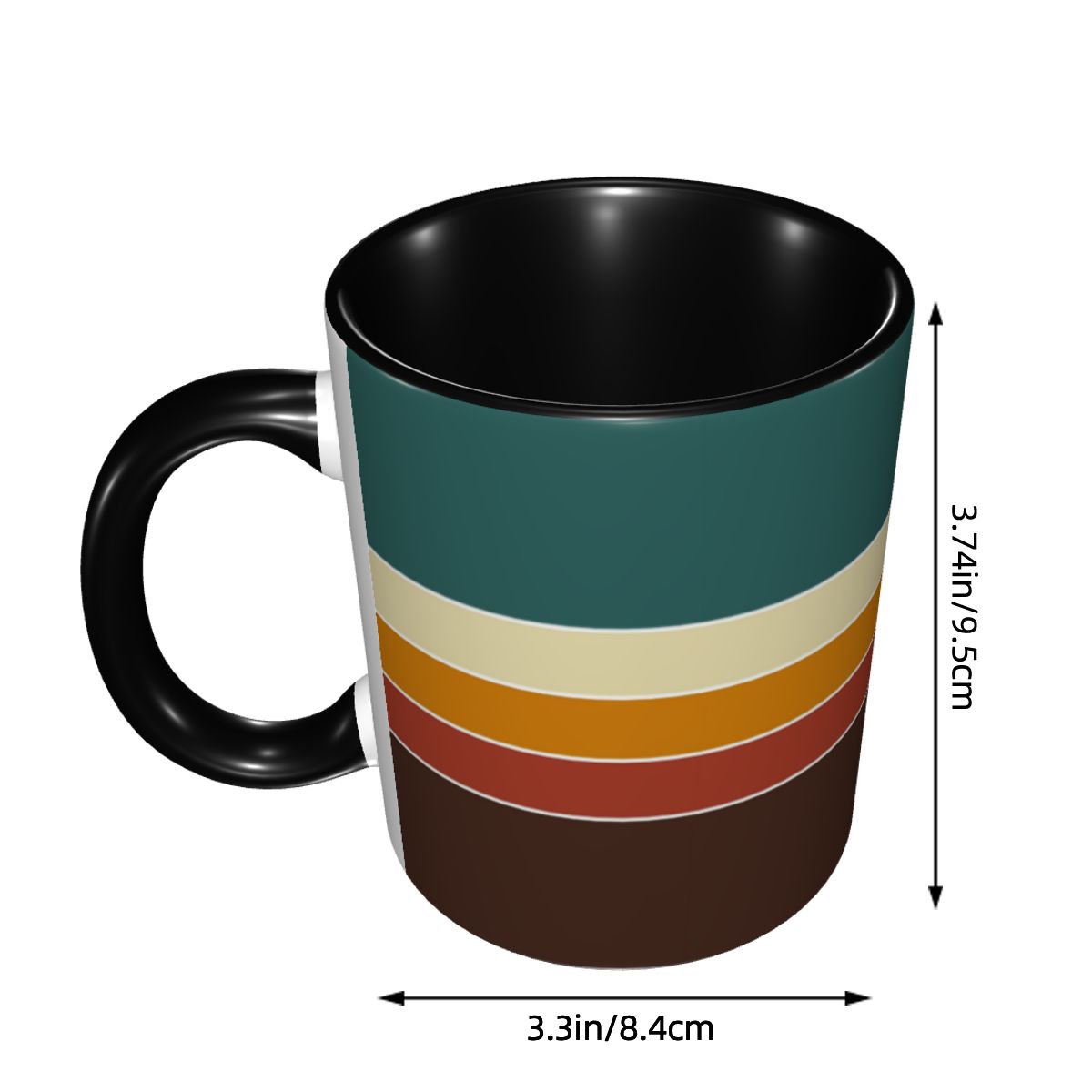 Cangkir Keramik Bergaris Retro - Coffee Tea Icon ulasan dan harga