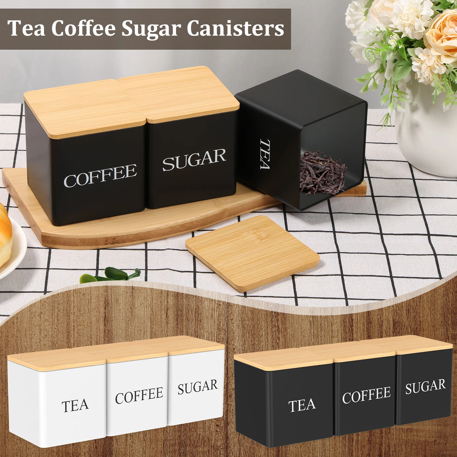 Set 3 Buah Kaleng Kopi Gula Te - Coffee Tea And Sugar Canister Set ulasan dan harga
