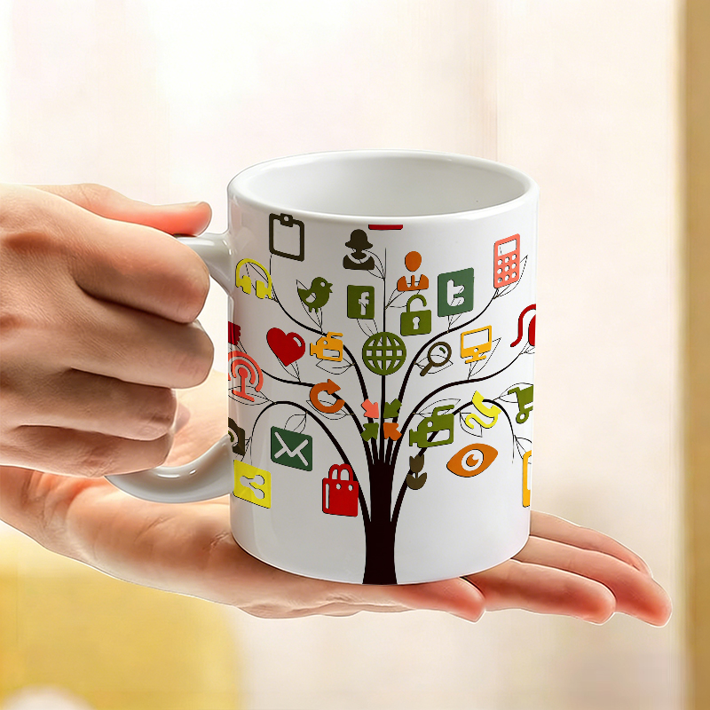 Cangkir Keramik Pohon Kreatif  - Coffee Tea Icon ulasan dan harga