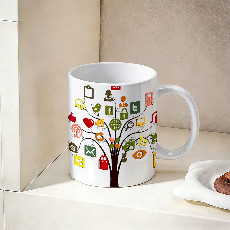 Cangkir Keramik Pohon Kreatif  - Coffee Tea Icon ulasan dan harga