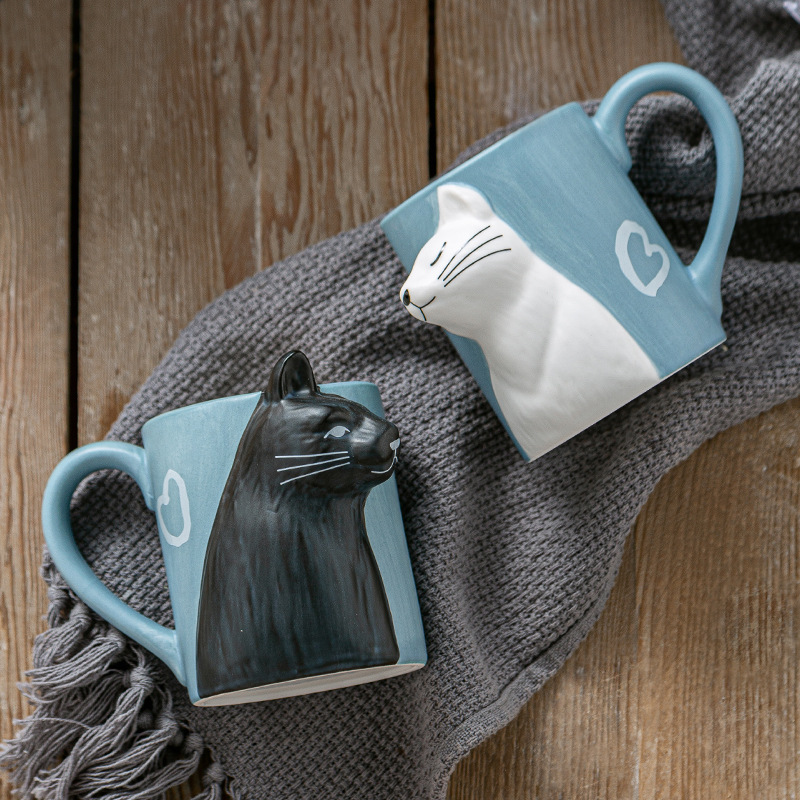 1 Buah Mug Keramik Kiss Cat un - Morning Tea Coffee ulasan dan harga