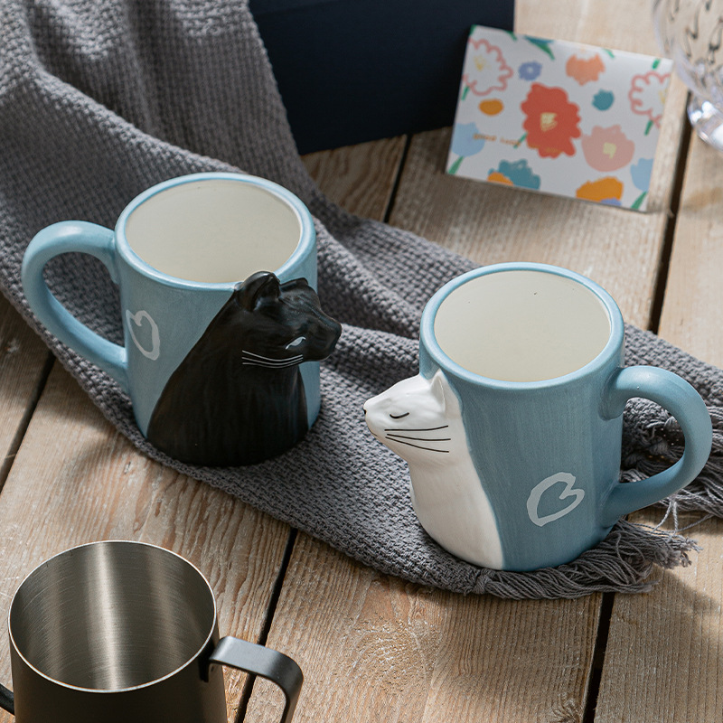 1 Buah Mug Keramik Kiss Cat un - Morning Tea Coffee ulasan dan harga