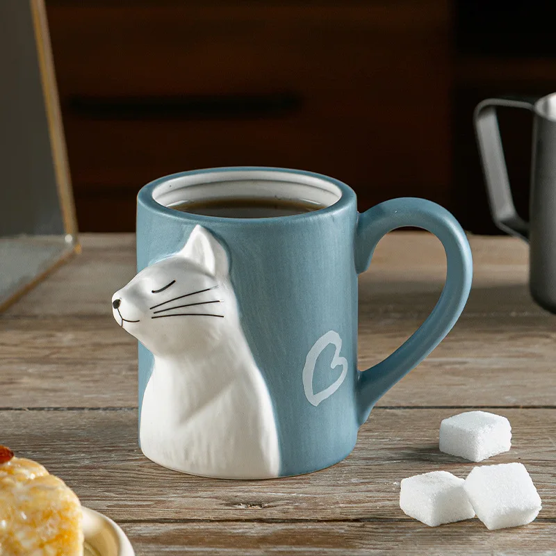 1 Buah Mug Keramik Kiss Cat un - Morning Tea Coffee ulasan dan harga