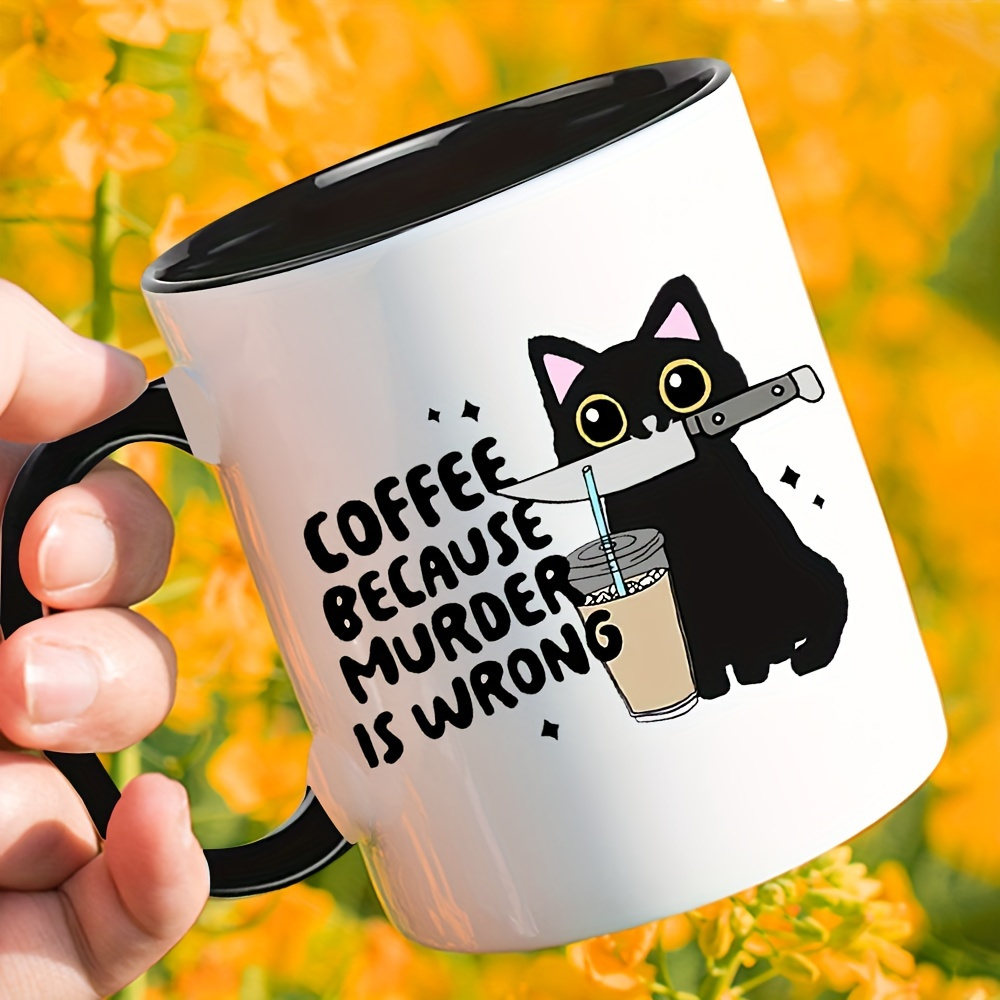 Mug Kucing Hitam Bergaya denga - Coffee Tea Wrong ulasan dan harga