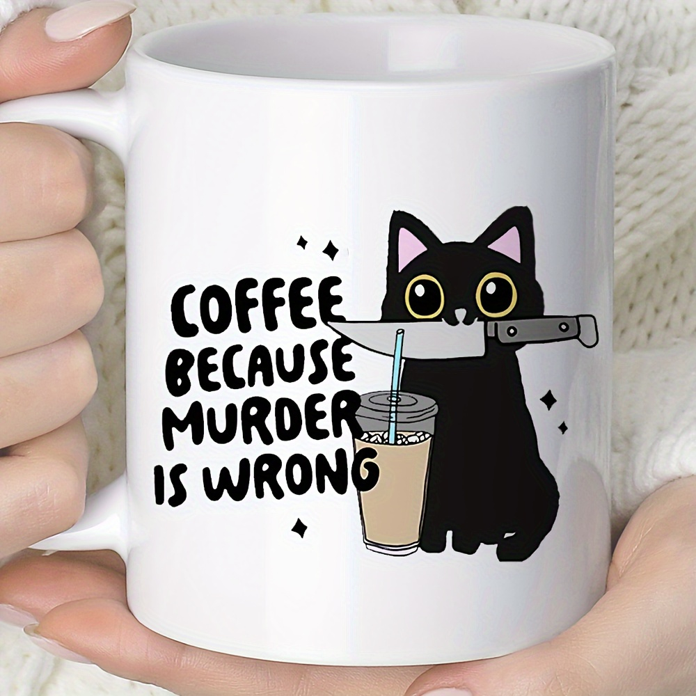 Mug Kucing Hitam Bergaya denga - Coffee Tea Wrong ulasan dan harga