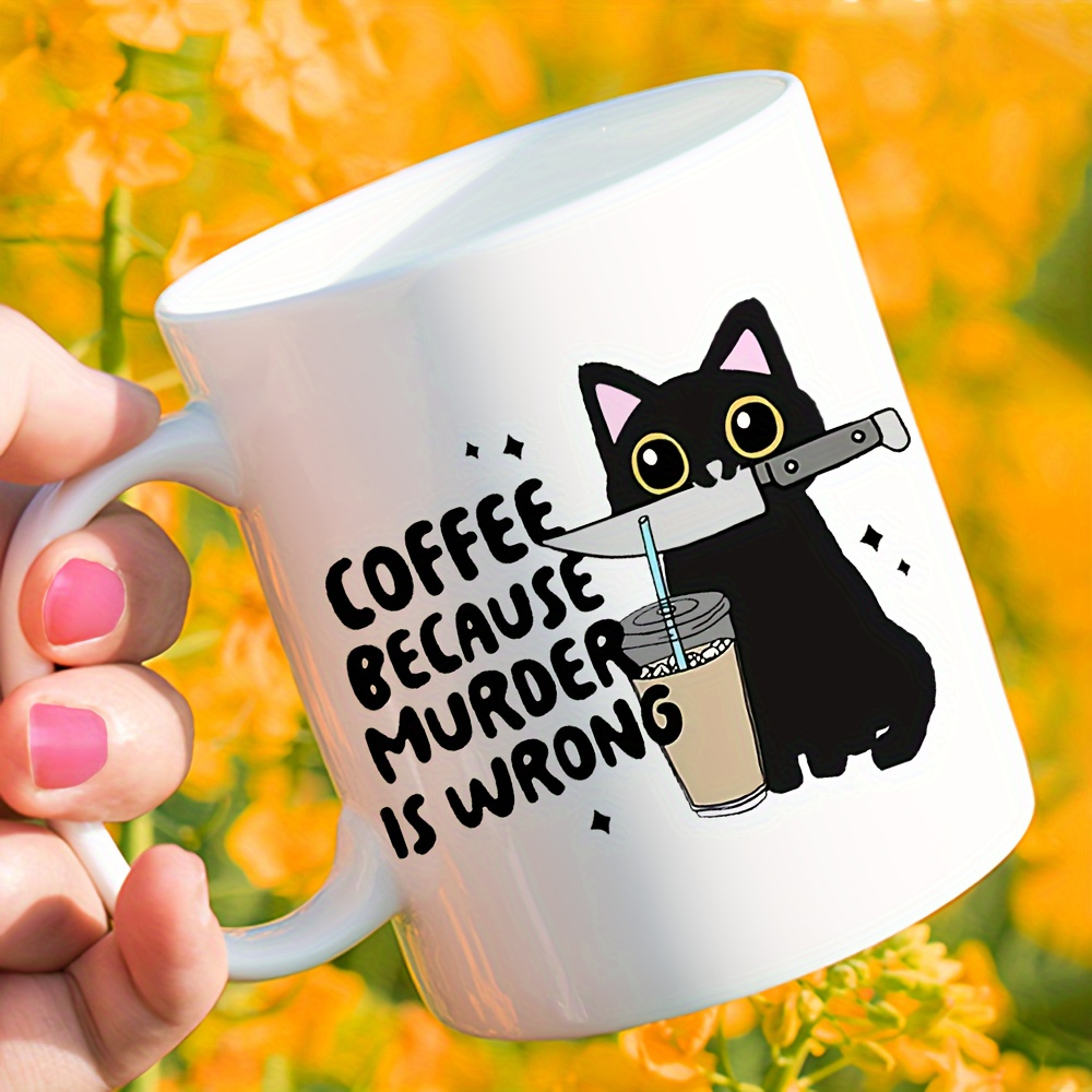 Mug Kucing Hitam Bergaya denga - Coffee Tea Wrong ulasan dan harga