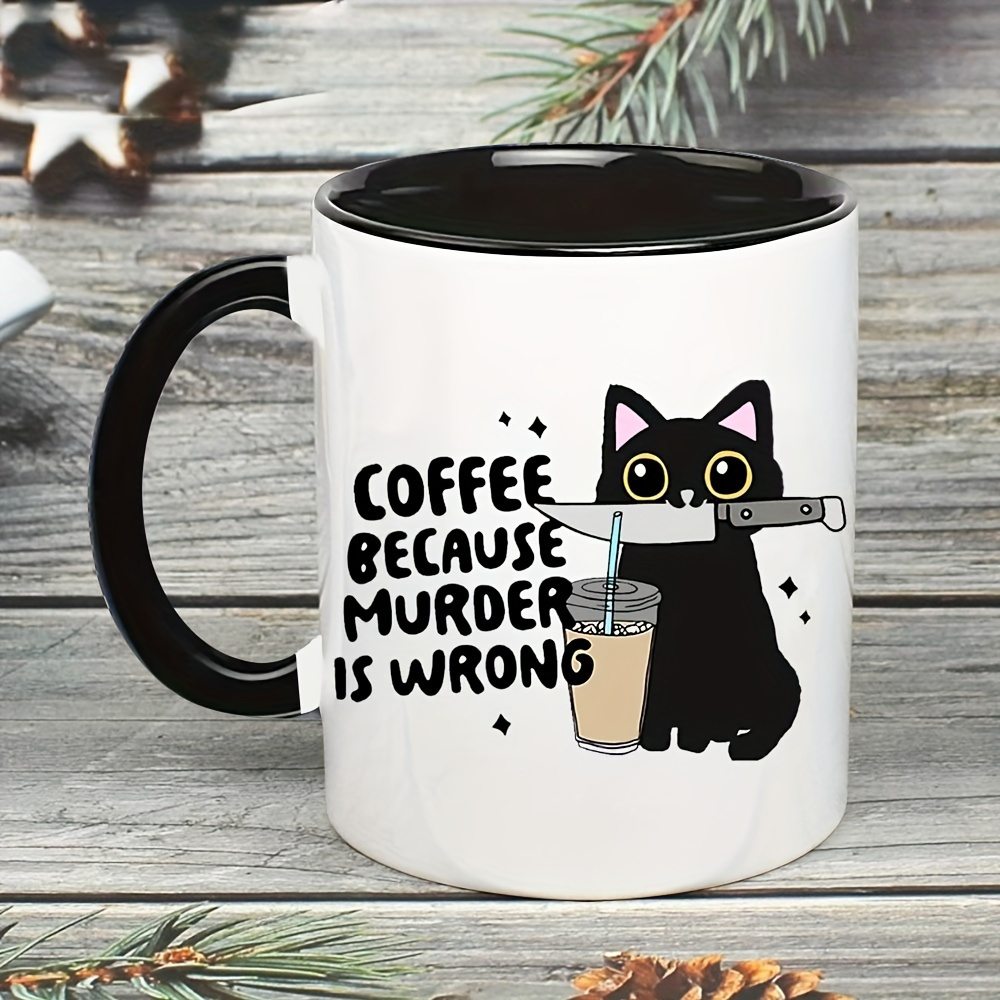 Mug Kucing Hitam Bergaya denga - Coffee Tea Wrong ulasan dan harga